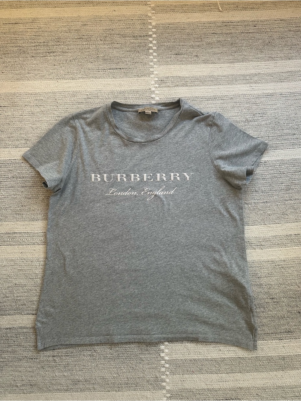 Burberry Gray Logo Short Sleeve Crewneck Tee
